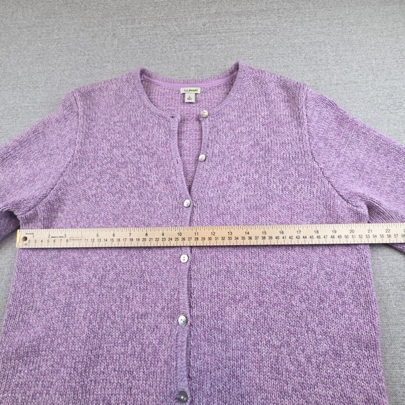 LL Bean Cardigan Sweater Women's Large Lavender Cottagecore Prairie Preppy - Picture 7 of 10